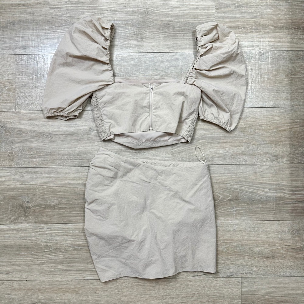 Amanda Uprichard Willis Top Mini Skirt 2
Piece Set In Bone Beige Women's Medium - Picture 3 of 5